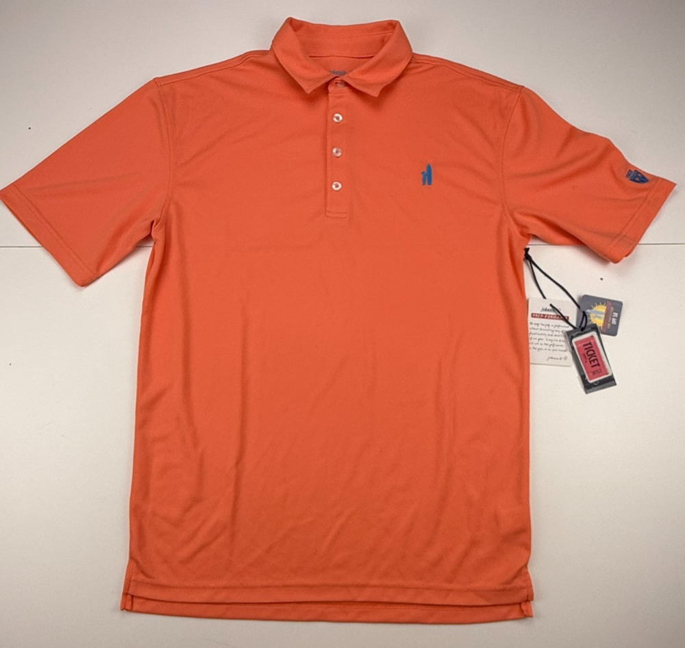 Johnnie-O Prep-Formance Mens S Orange Polo Shirt Golf Performance UPF 50 NWT